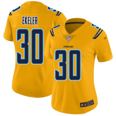 Los Angeles Chargers NFL Football Austin Ekeler Gold Jersey Women Limited #30 Inverted Legend